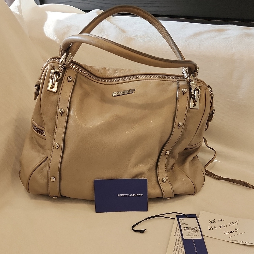 Rebecca Minkoff Soft Grey Cupid Leather Shoulder Satchel